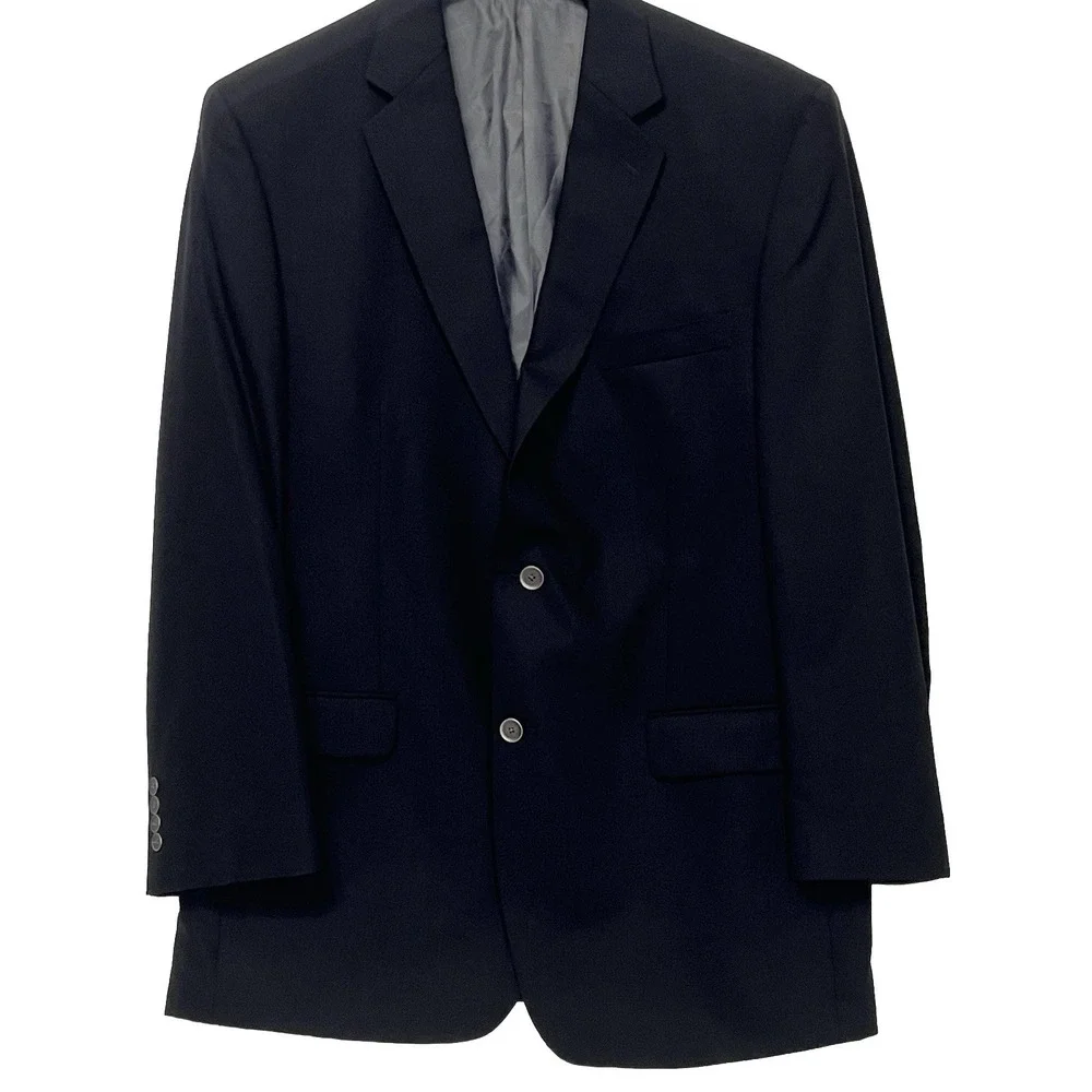 Calvin Klein Wool Blazer Jacket Single Breasted Dark Navy Sport Coat 44L
